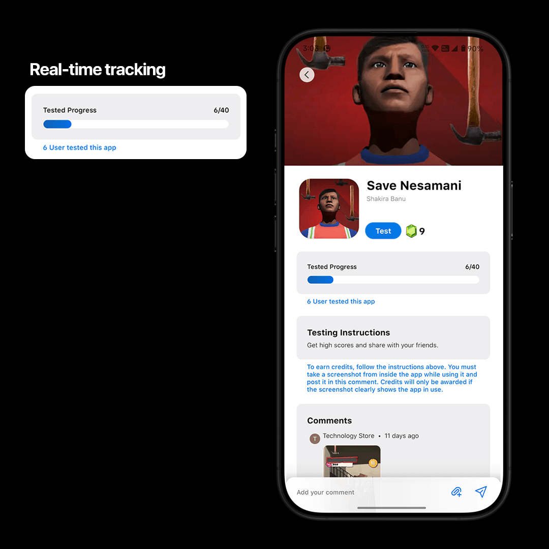 AppDadz real-time app testing and feedback tools